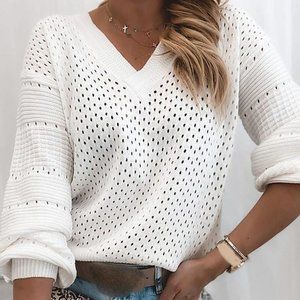 Hollow Out White Sweater UNWORN